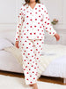 Plus Size Heart Print Button-Down Top and Pants Set test