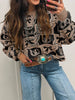 Bows & Horseshoes Pattern Round Neck Sweater test