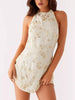 Sequin Beaded Halter Neck Dress