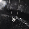 925 Sterling Silver Zircon Four Leaf Clover Necklace test