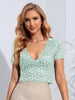 Floral Surplice Neck Short Sleeve Top test