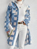 Plaid Button Up Long Sleeve Fleece Coat test