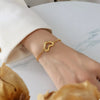18K Gold-Plated Titanium Steel Heart Bracelet test