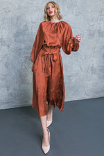 PROGRESS OVER PERFECTION SATIN MIDI DRESS