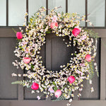26 Inch Pink Blossom Wreath