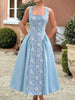 Jacquard Square Neck A-Line Midi Dress test