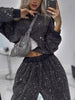 Rhinestone Long Sleeve Top and Pants Set test