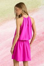 ADORA Halter Neck Smocking Waist Dress - Shopimist