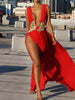 Deep V-Neck High Slit Maxi Dress test