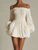 Off-Shoulder Pleated Mini Dress test
