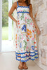 Printed Square Neck Wide Strap Midi Dress test