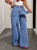 Asymmetrical High-Waisted Wide-Leg Jeans with Wrap Detail test