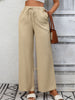 Drawstring High Waist Wide Leg Pants