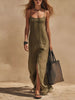 Slit Front Spaghetti Strap Maxi Dress test