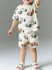 Children's Truck Print Round Neck Tee and Shorts Set test