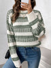 Perfee Contrast Round Neck Long Sleeve Sweater test