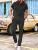 Men's Full Size Casual Short-Sleeve Hoodie and Pants Set Plus Size test