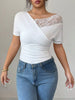 Elegant Lace Trim Asymmetrical Top test