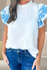 Ruffled Mock Neck Cap Sleeve Blouse test