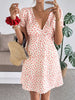 Floral Print V-Neck Puff Sleeve Mini Dress