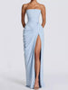 Elegant Strapless Ruched High-Slit Evening Dress test