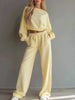 Round Neck Cropped Sweatshirt and Wide-Leg Pants Set test