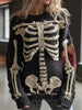 Full Size Gothic Skeleton Crew Neck Sweater Plus Size test