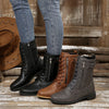 Round Toe Lace Up Block Heels Boots test