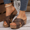 Crisscross Open Toe Wedge Sandals test