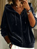 Full Size Velvet Zip-Up Hoodie Plus Size test