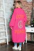 Letter Dropped Shoulder Long Sleeve Cardigan test