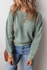 Waffle-Knit Long Sleeve Dropped Shoulder Top test