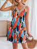 Tropical Leaf Print V-Neck Sleeveless Dress test