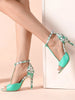 Floral Print T-Strap High Heel Sandals test