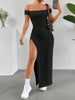 Off-Shoulder High Slit Bodycon Maxi Dress test