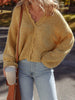 Lantern Sleeve Scallop V Neck Buttoned Front Cardigan test