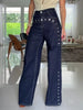 Decorative Button High-Waisted Wide-Leg Jeans test