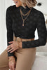 Lace Mock Neck Long Sleeve Blouse test