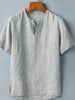 Men's Plus Size Casual Slit Short Sleeve Blouse test