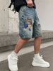 Men's Patchwork Graphic Denim Shorts test