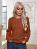 Cable-Knit Round Neck Long Sleeve Sweater test