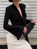 Front Tie Detail Flare Sleeve Blouse test