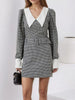 Contrast Collar Houndstooth Mini Dress test