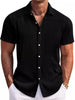 Men's Full Size Classic Short Sleeve Corduroy Button Down Shirt Plus Size test