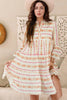 Printed Ruffled Notched Loose Dress test