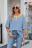 Contrast Striped Round Neck Half Sleeve T-Shirt test