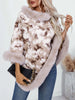 Furry Contrast Three-Quarter Poncho test