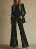 Velvet Blazer and Wide-Leg Pants Set test