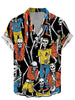 Men's Plus Size Printed Button Up Short Sleeve Shirt test