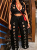 Eyelet Crop Top and Wide-Leg Pants Set test